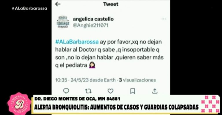 La locutora de A la Barbarossa leyó por error una queja de una televidente y Georgina reaccionó en vivo