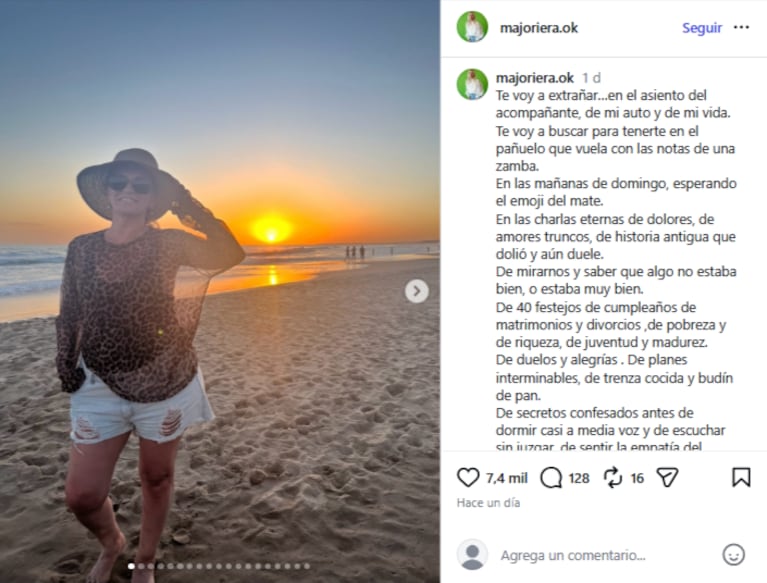 La madre de la cantante compartió una emotiva publicación para decirle adiós a su amiga del alma