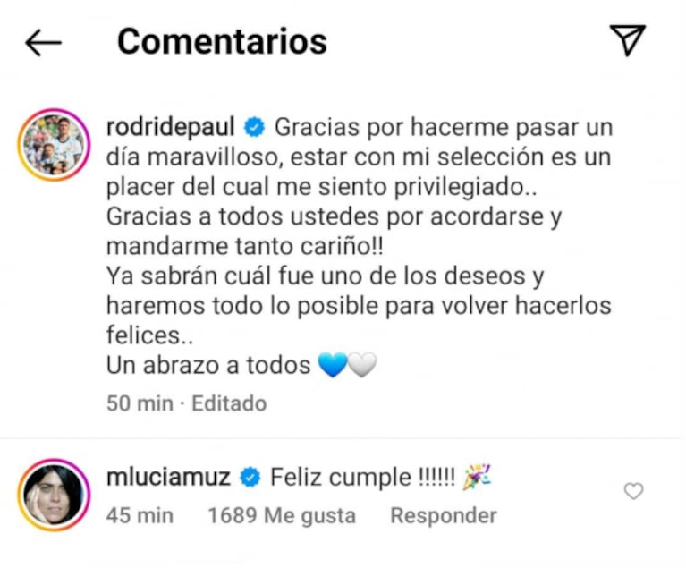 La madre de Tini Stoessel, feliz con su yerno: saludó a Rodrigo de Paul por su cumpleaños