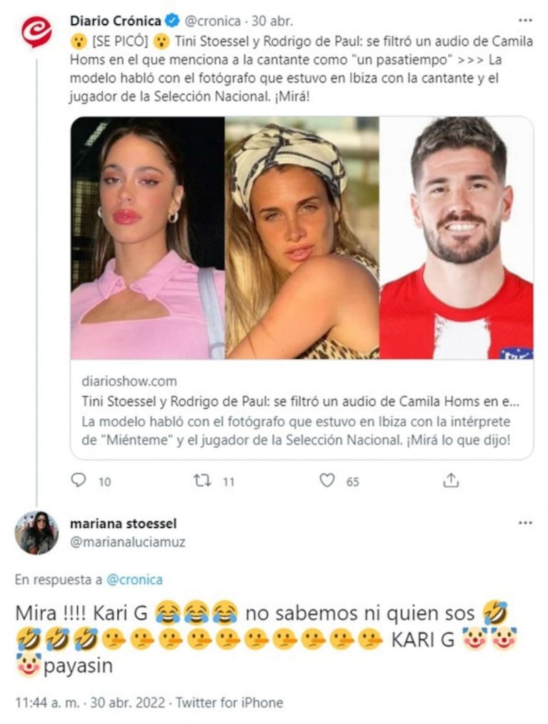 La madre de Tini Stoessel ninguneó al paparazzi que la fotografió con Rodrigo De Paul: "Payasín"