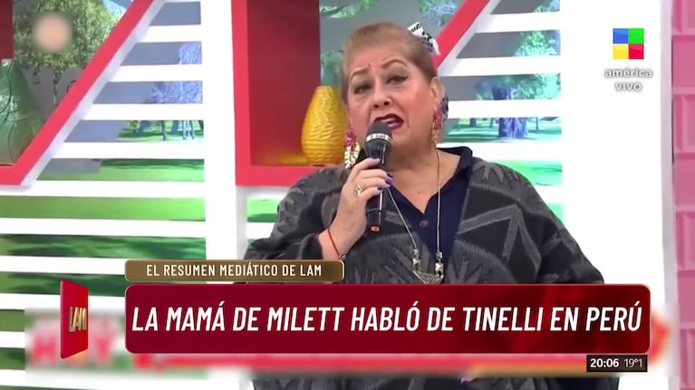 La mamá de Milett Figueroa habló de Marcelo Tinelli Captura (América)
