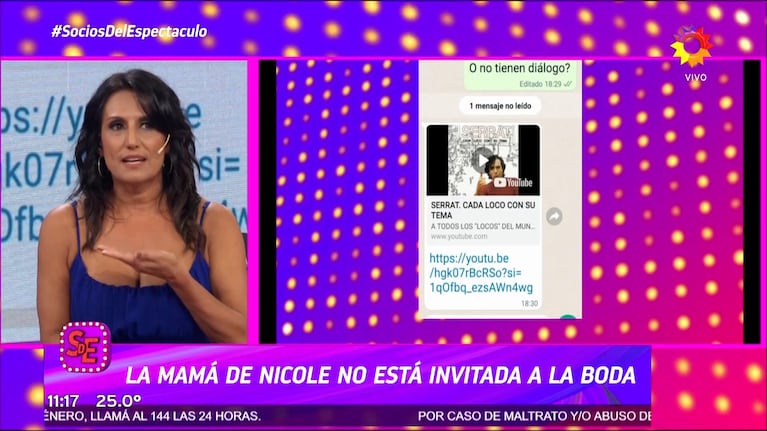 La mamá de Nicole Neumann rompió el silencio y reveló por qué no irá al casamiento de su hija