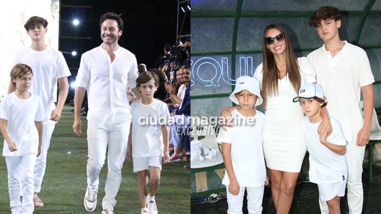 La modelo acompañó el desfile de sus hijos junto al actor (Fotos: Movilpress)