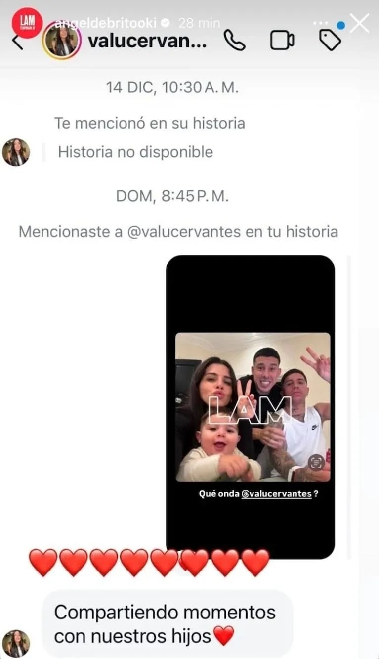 La modelo confirmó si volvió o no con Enzo Fernández. Imagen subida a Instagram por @valucervantes (INSTAGRAM).
