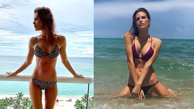 La modelo cortó la rutina y se fue a disfrutar de la playa.