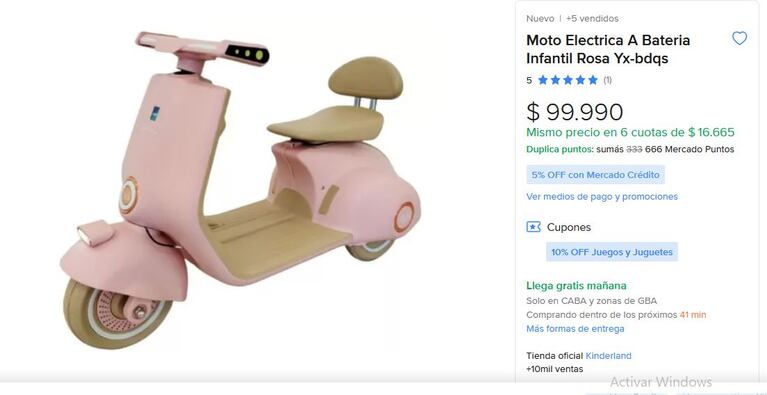 La moto que L-Gante le regaló a Jamaica.
