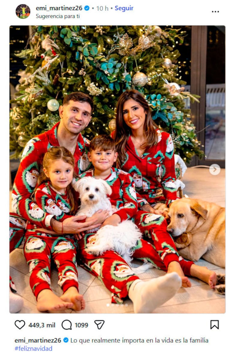 La Navidad de Dibu Martínez con su familia