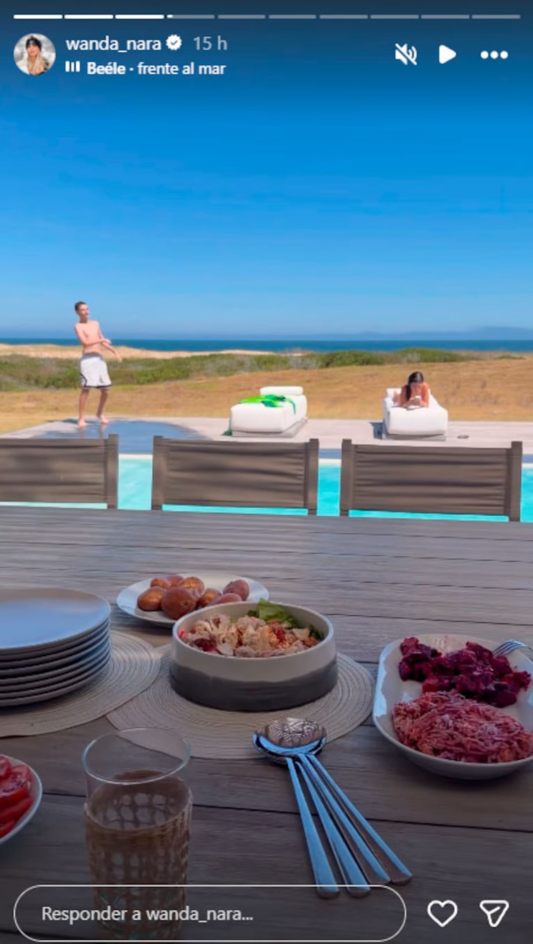La Navidad de Wanda Nara en Uruguay.  Instagram Stories @wanda_nara