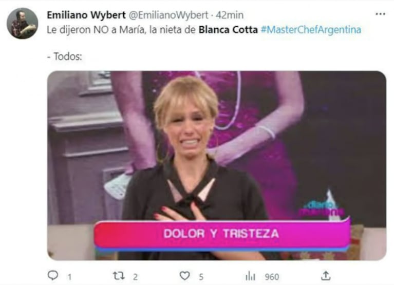 La nieta de Blanca Cotta hizo empanadas, el jurado de MasterChef le bajó el pulgar y estallaron los memes