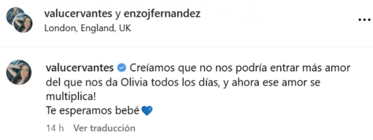 La novia de Enzo Fernández mostró cuánto creció su pancita de embarazada: la foto familiar