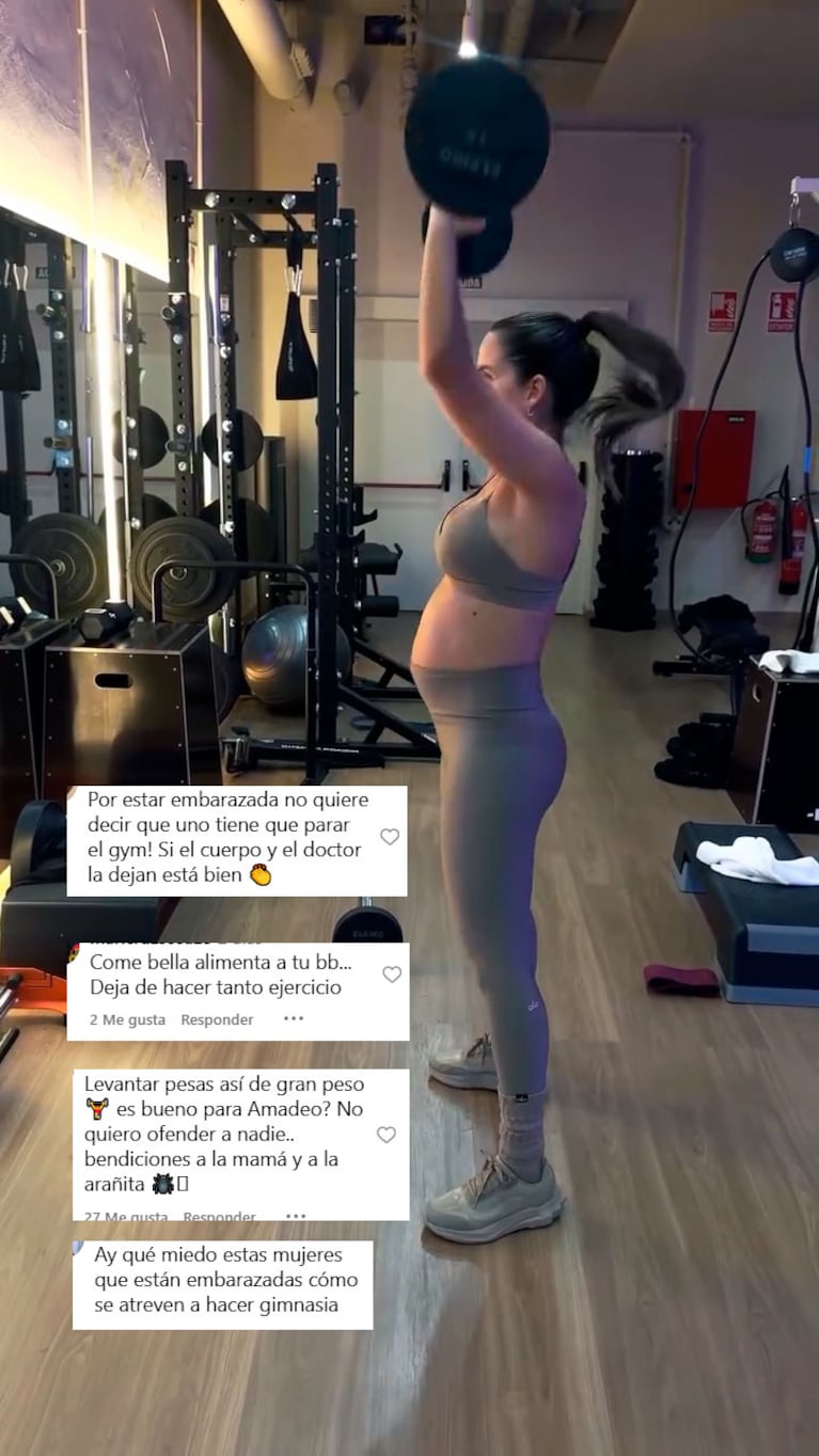 La novia de Julián Álvarez mostró su rutina de entrenamiento embarazada (Foto: Instagram de Emilia Ferrero)