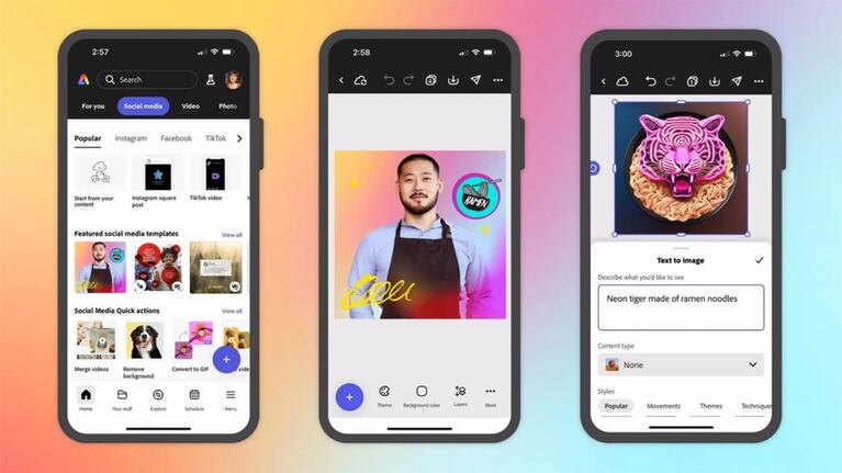 La nueva aplicación Adobe Express lleva la IA generativa de Firefly a Android e iOS