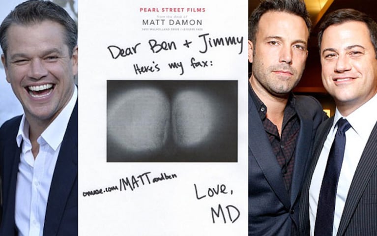 La nueva venganza de Matt Damon: les envió una copia de su trasero a Ben Affleck y Jimmy Kimmel. (Foto: Web/ @BenAffleck)