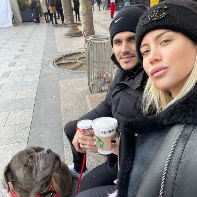 La nueva vida de Wanda Nara en París: paseos y mimos con Mauro Icardi y Tano, la mascota