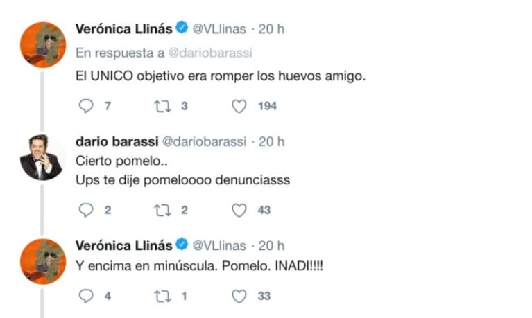 La palabra de Darío Barassi, luego de que acusaran a Verónica Llinás de hacerle bullying por llamarlo "gordo" 
