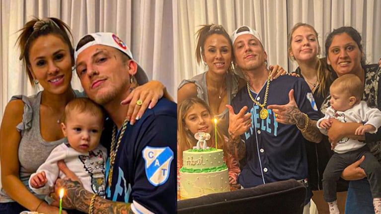 La pareja celebró en su casa el primer cumple de su hijita.