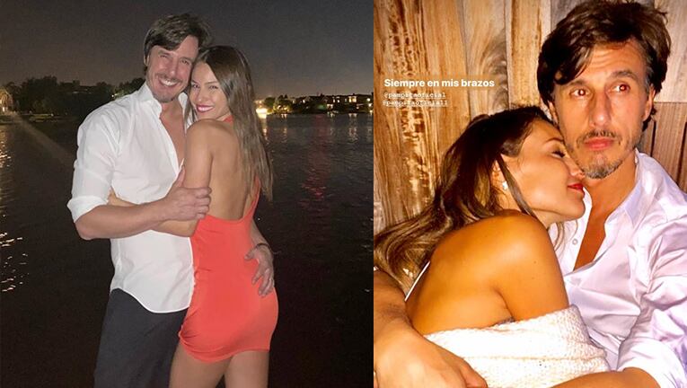 La pareja disfruta de sus primeras vacaciones en familia.