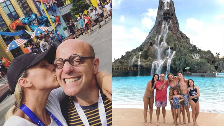 La pareja está disfrutando en plan familiar sus merecidas vacaciones en Orlando.