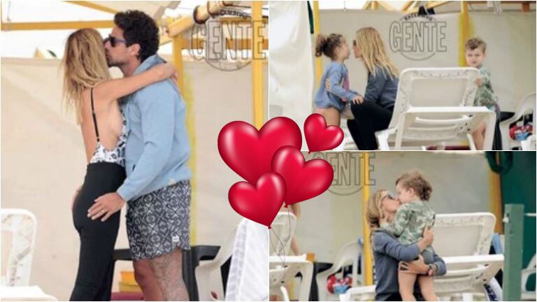 La pareja fue captada por la revista Gente en el Balneario South Beach por la zona del Faro donde se los vio disfrutar en familia de sus días de relax.