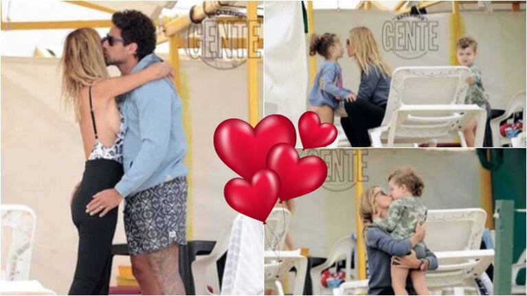 La pareja fue captada por la revista Gente en el Balneario South Beach por la zona del Faro donde se los vio disfrutar en familia de sus días de relax.