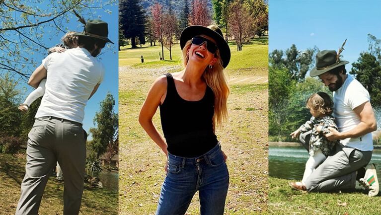 La pareja se divirtió en el campo con Magnolia.