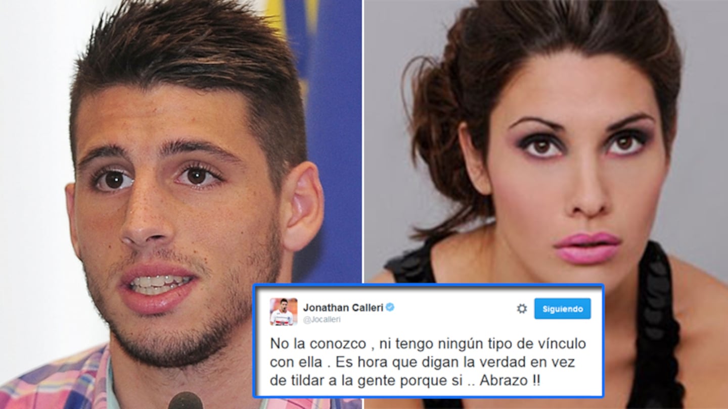 La particular desmentida de Calleri sobre la filtración de las fotos de Ivana Nadal. Fotos: Web y Twitter.