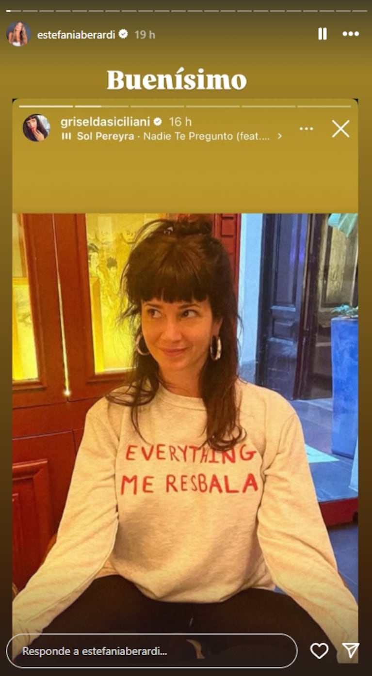 La picante reacción de Griselda Siciliani a las provocaciones de Flor Vigna con su nuevo tema | Créditos: Instagram @estefaniaberardi