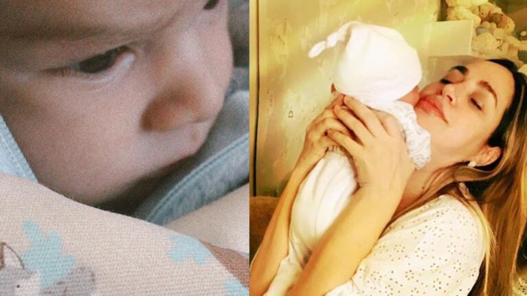 La pícara reflexión de Belén Francese al ver a su hijo muy serio.