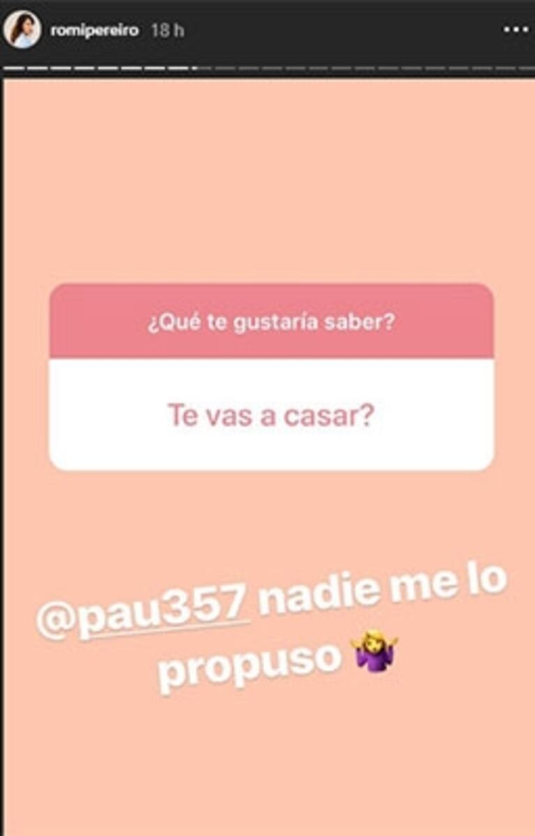 La pícara respuesta de Romina Pereiro cuando le preguntaron si se quiere casar con Jorge Rial