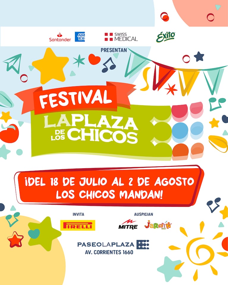 La Plaza de los Chicos 2026: la cartelera completa para disfrutar en las vacaciones de invierno en Paseo La Plaza
