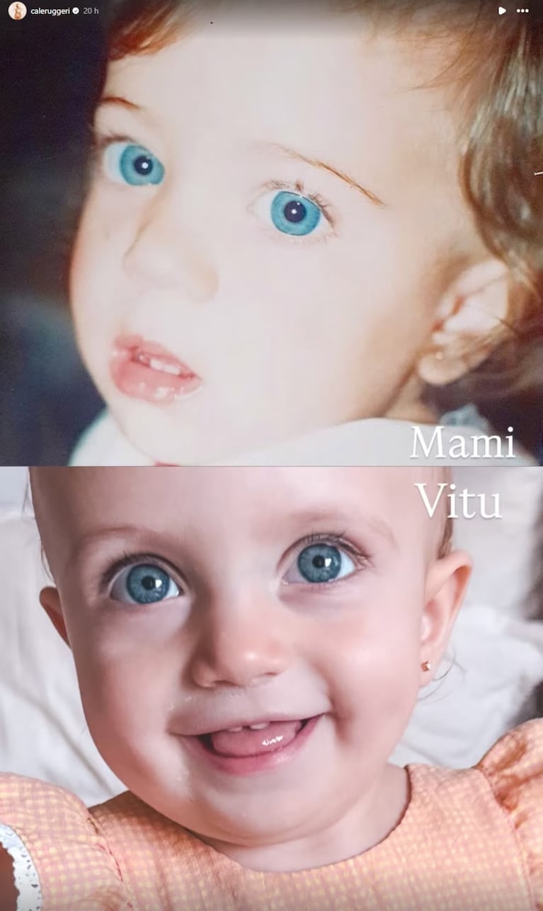 La postal etiquetada "Mami" y "Vitu" mostró el parecido en la mirada de madre e hija desde muy chiquitas.
Fuente: Instagram