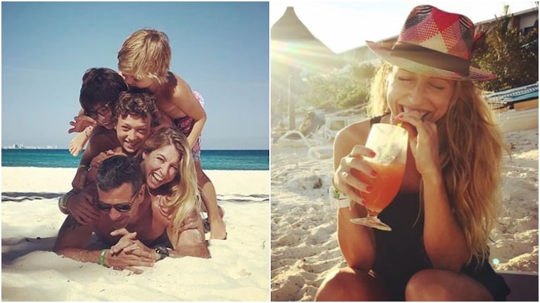 La postal familiar de Florencia Bertotti y Federico Amador con sus hijos, de vacaciones: Arrivederci Cancún