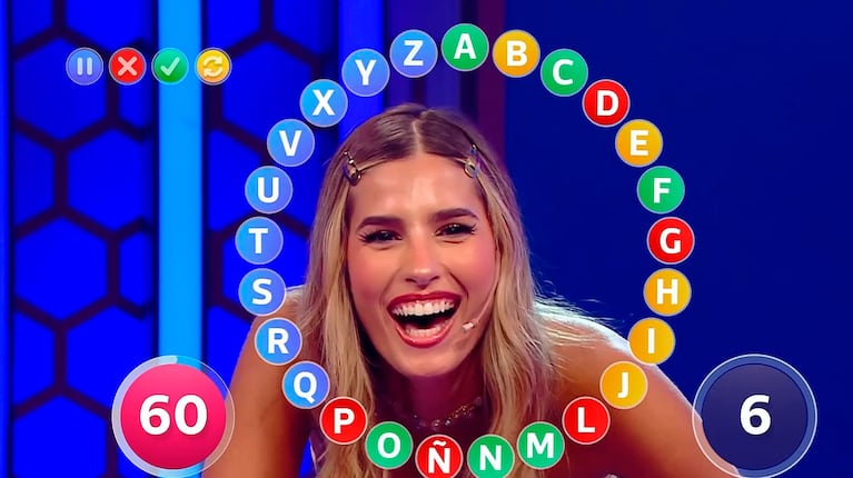 La pregunta infantil que Julieta Poggio respondió mal en Pasapalabra y desató risas (captura de Telefe)