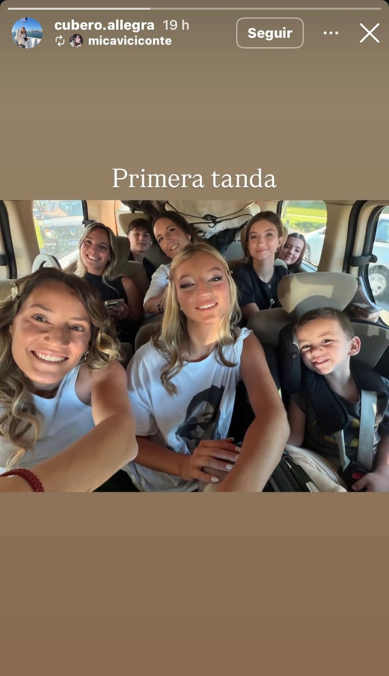 La previa de la fiesta de 15 de Allegra Cubero con Mica Viciconte y familia (Foto: captura de Instagram/@cubero.allegra).