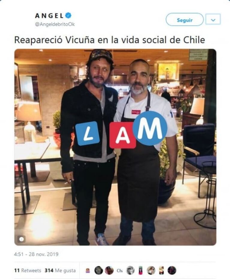 La primera foto de Benjamín Vicuña tras la confirmación de su separación de la China Suárez