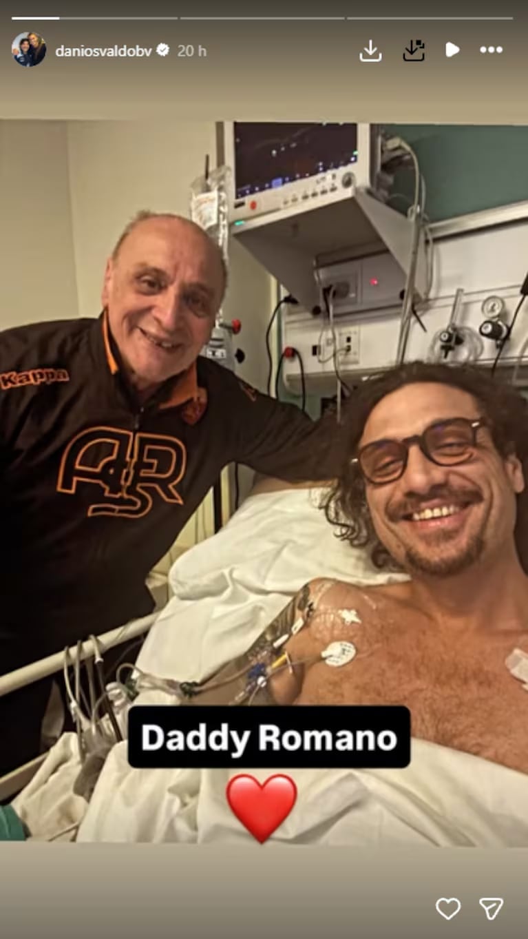La primera foto de Daniel Osvaldo en el hospital.