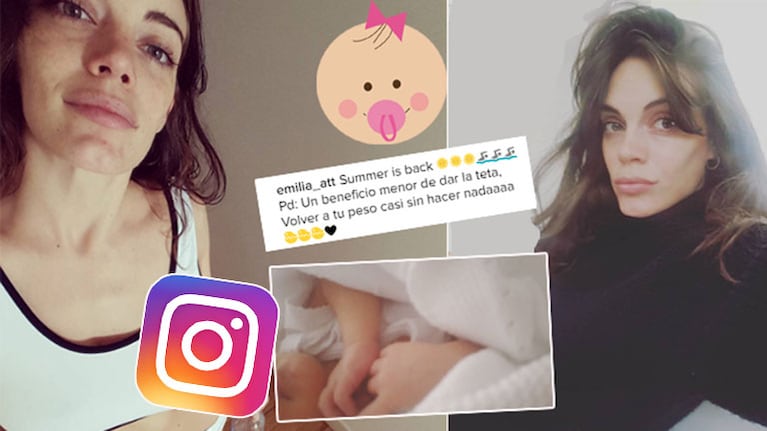 La primera foto de Emilia Attias tras dar a luz a su hija (Foto: Instagram)
