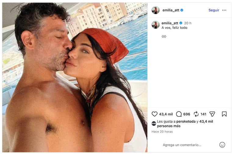 La primera foto de Emilia Attias y su novio (Foto: Instagram @emilia_att)