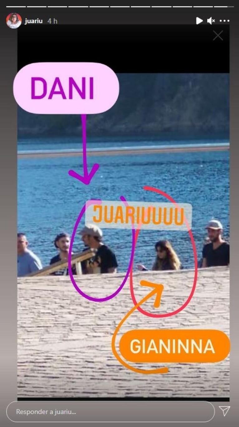 La primera foto de Gianinna Maradona y Daniel Osvaldo juntos en el sur