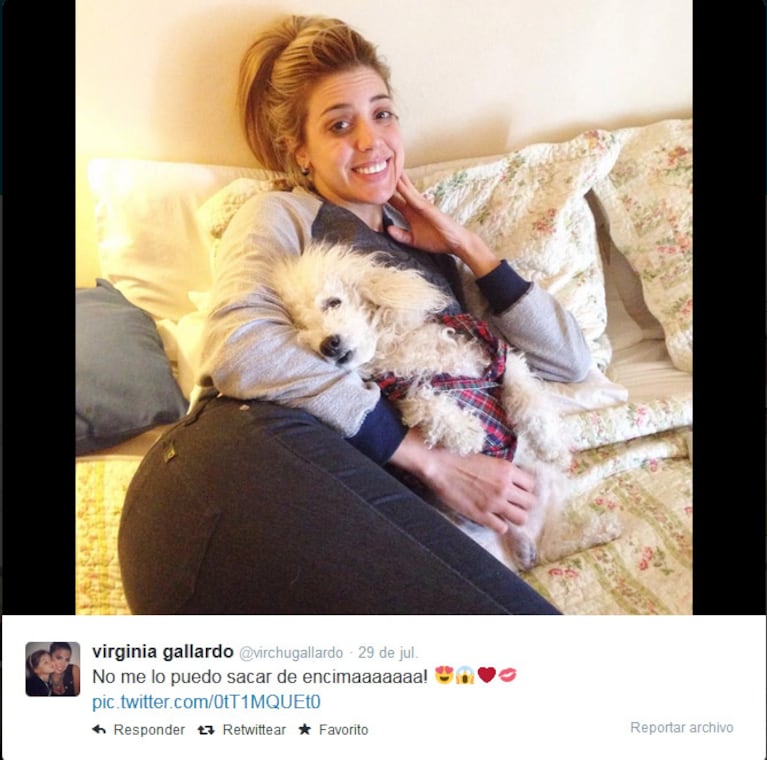 La primera foto de Virginia Gallardo sin maquillaje, que generó varias felicitaciones y algunas críticas. (Foto: @virchugallardo)