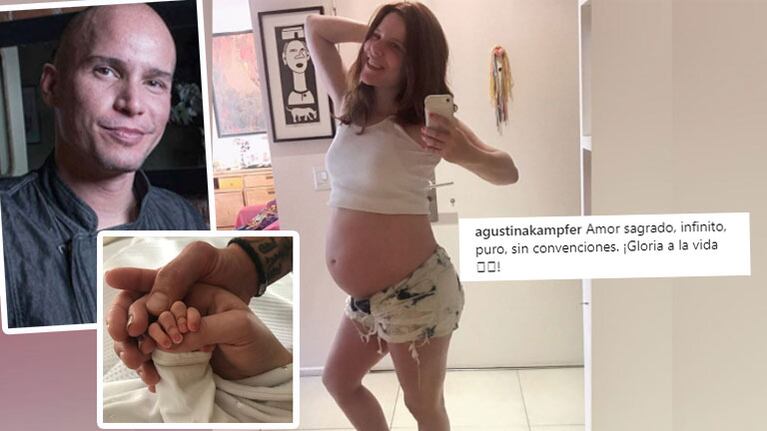 La primera foto del hijo de Agustina Kämpfer, de la mano de su papá: Amor sagrado, infinito, puro y sin...