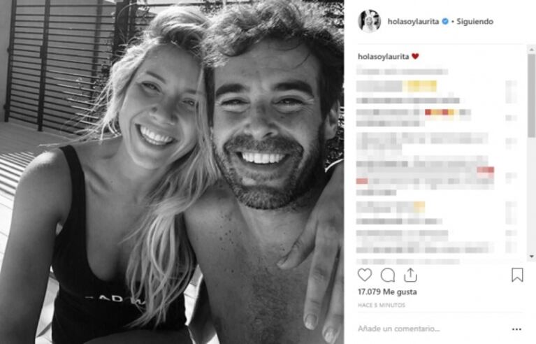 La primera foto que publicó Laurita Fernández junto a Nicolás Cabré, con emoji incluido