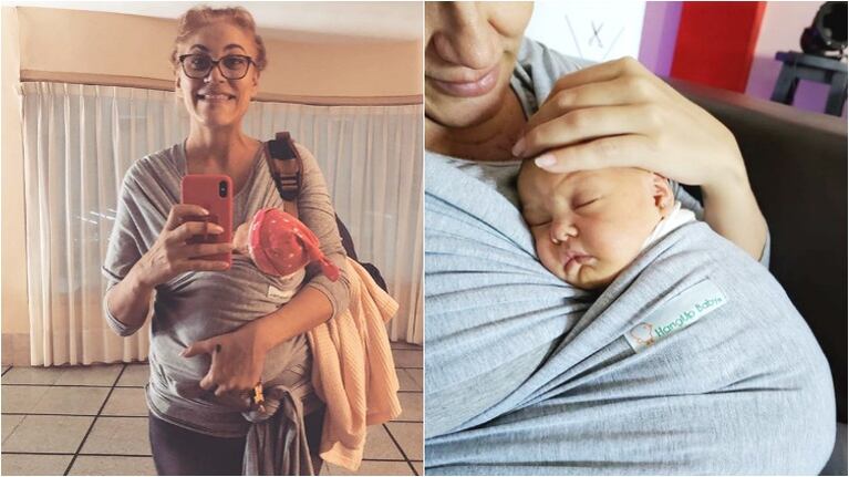 La primera salida de Débora D'Amato con su hija, a 9 días de dar a luz (Fotos: Instagram)