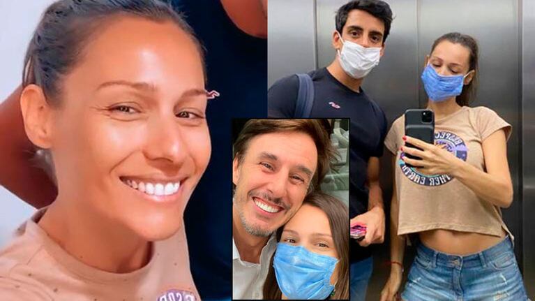 La primera salida pública de Pampita tras recuperarse del coronavirus: selfie con Roberto, reencuentro familiar y su incipiente pancita