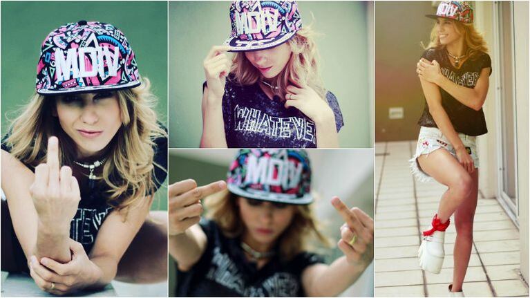 La producción de Cinthia Fernández con fuck you incluido (Fotos: Instagram)