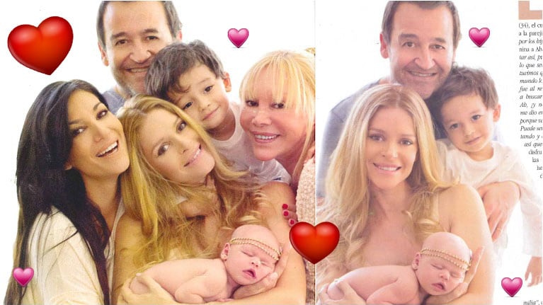 La producción de fotos de la familia Escudero-Navia con la nueva integrante (Fotos: revista Gente)