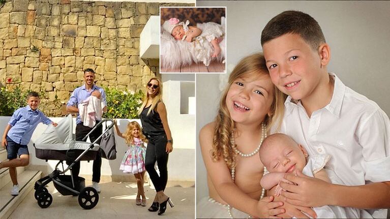 La producción de fotos de los hijos de Evangelina Anderson y Martín Demichelis en Instagram.