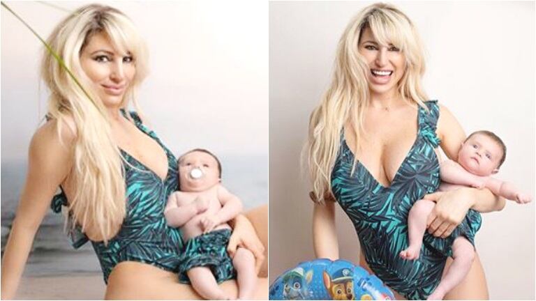 La producción de Vicky Xipolitakis con Salvador Uriel, su bebé de 2 meses (Fotos: Instagram)