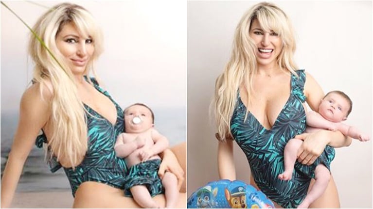 La producción de Vicky Xipolitakis con Salvador Uriel, su bebé de 2 meses (Fotos: Instagram)