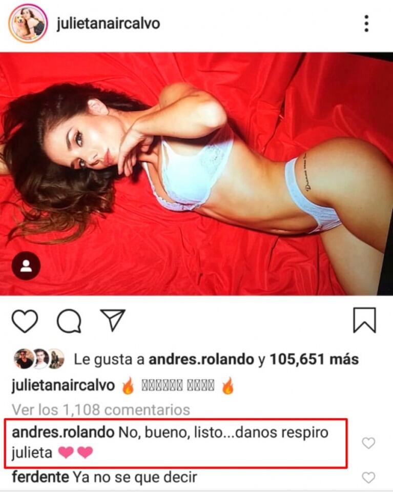 La producción sexy de Julieta Nair Calvo en ropa interior ¡que dejó sin aliento a su novio!: "Danos respiro"